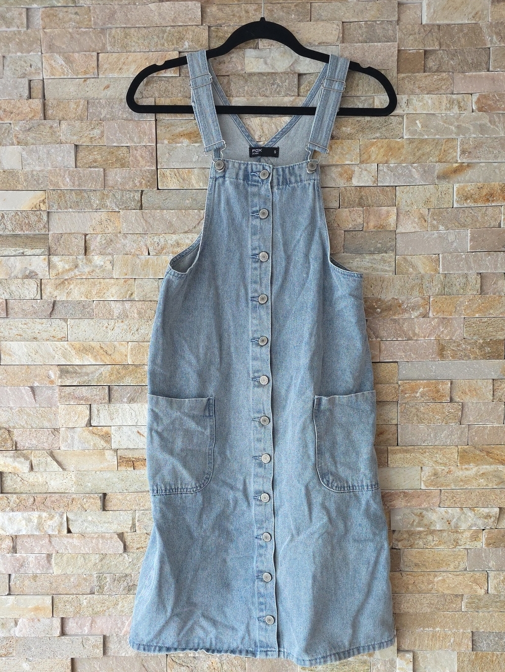 Fox Light Wash Denim Overalls in Blue
